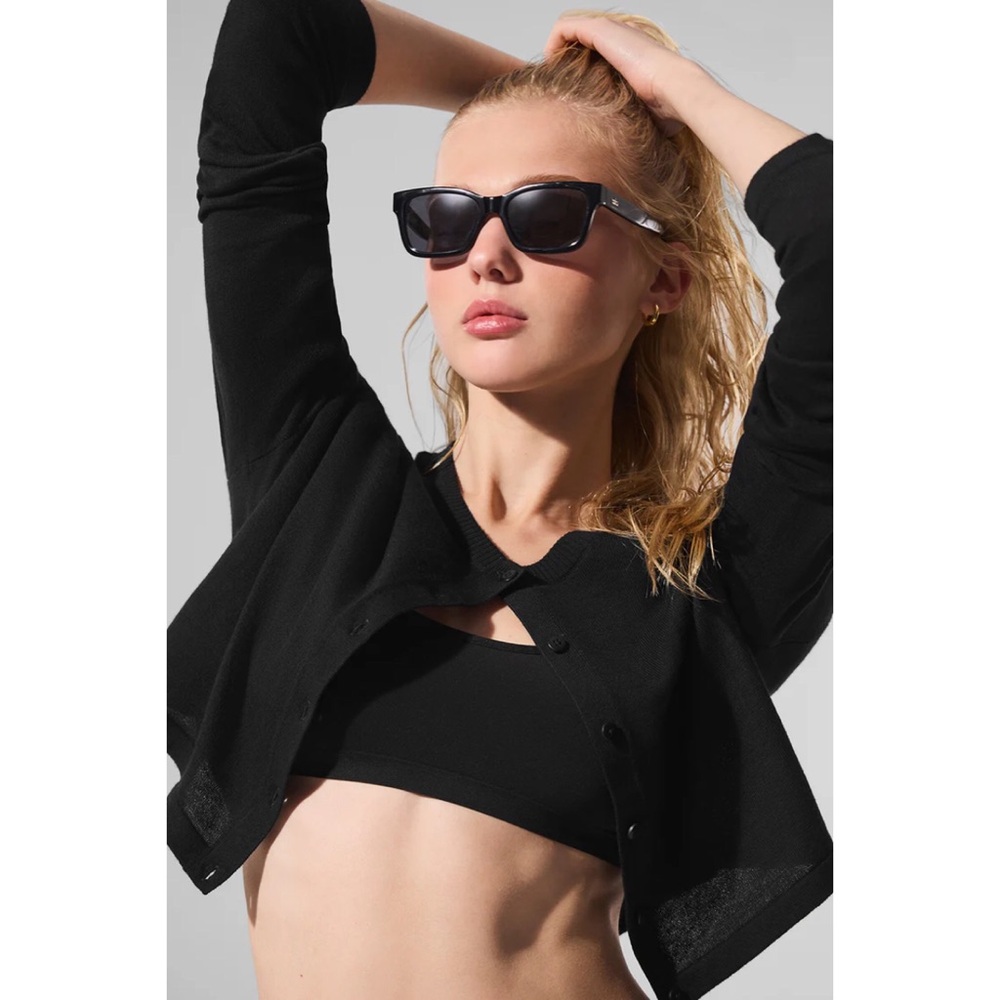 Alo Yoga Supernatural Sweater Cardigan Black S - Picture 2 of 14